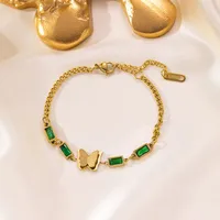 Elegant Modern Style Heart Shape Butterfly Titanium Steel Plating Zircon Women's Bracelets sku image 22