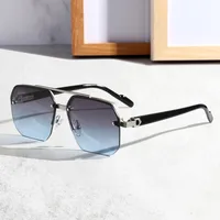 Elegant Simple Style Gradient Color Solid Color Pc Square Half Frame Glasses sku image 3