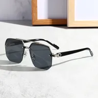 Elegant Simple Style Gradient Color Solid Color Pc Square Half Frame Glasses main image 4