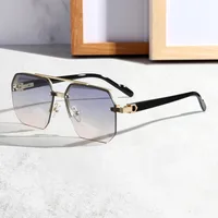 Elegant Simple Style Gradient Color Solid Color Pc Square Half Frame Glasses main image 5