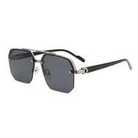 Elegant Simple Style Gradient Color Solid Color Pc Square Half Frame Glasses main image 3