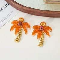 1 Pair IG Style Cactus Coconut Tree Horse Knitting Glass Drop Earrings main image 3