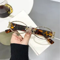 Elegant Simple Style Solid Color Leopard Pc Oval Frame Full Frame Glasses main image 2