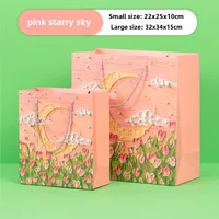 Oil Painting Style Kraft Paper Bag Custom Cross-border Gift Bag Milk Tea Baking Takeaway Tote Bag Student Gift Bag sku image 9