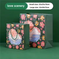 Oil Painting Style Kraft Paper Bag Custom Cross-border Gift Bag Milk Tea Baking Takeaway Tote Bag Student Gift Bag sku image 15