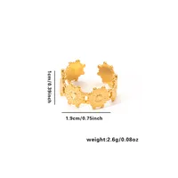 Vacation Simple Style Solid Color Flower Titanium Steel Plating Women's Open Rings sku image 14