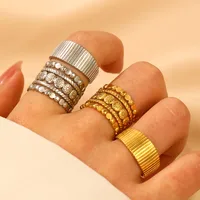 Vacation Simple Style Flower 304 Stainless Steel Plating Women's Rings main image 1