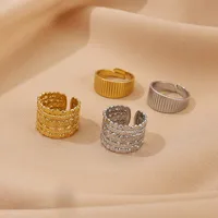 Vacation Simple Style Flower 304 Stainless Steel Plating Women's Rings main image 5