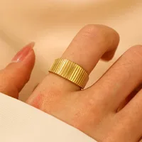 Vacation Simple Style Flower 304 Stainless Steel Plating Women's Rings sku image 1