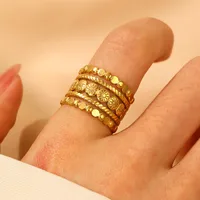 Vacation Simple Style Flower 304 Stainless Steel Plating Women's Rings sku image 4