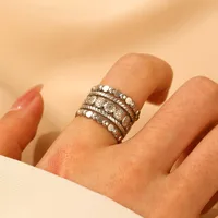 Vacation Simple Style Flower 304 Stainless Steel Plating Women's Rings sku image 3