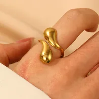 Vacation Simple Style Flower 304 Stainless Steel Plating Women's Rings sku image 7