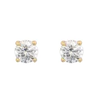 1 Pair Basic Simple Style Round Plating Copper Zirconia 18K Gold Plated Ear Studs main image 5