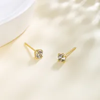 1 Pair Basic Simple Style Round Plating Copper Zirconia 18K Gold Plated Ear Studs main image 4