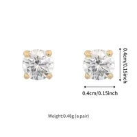 1 Pair Basic Simple Style Round Plating Copper Zirconia 18K Gold Plated Ear Studs main image 2