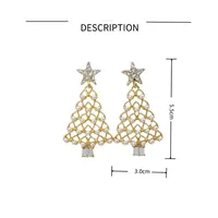 1 Pair IG Style Christmas Tree Snowflake Elk Inlay Alloy Rhinestones Pearl Drop Earrings main image 3