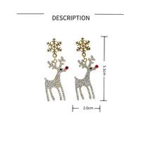 1 Pair IG Style Christmas Tree Snowflake Elk Inlay Alloy Rhinestones Pearl Drop Earrings main image 2