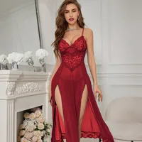 Holiday Home Vacation Sexy Solid Color Polyester Pajama Sets main image 1