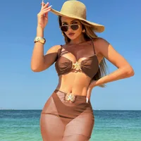 Women's Sexy Solid Color 3 Pieces Set Swimwear main image 5