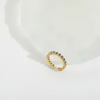 Casual Classic Style Water Droplets Copper Zircon 14K Gold Plated Women's Open Rings main image 4