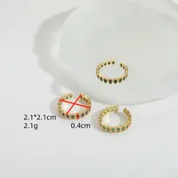Casual Classic Style Water Droplets Copper Zircon 14K Gold Plated Women's Open Rings main image 2