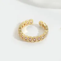 Casual Classic Style Water Droplets Copper Zircon 14K Gold Plated Women's Open Rings sku image 1