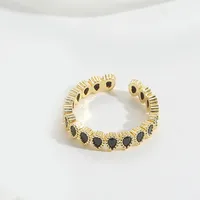 Casual Classic Style Water Droplets Copper Zircon 14K Gold Plated Women's Open Rings sku image 2