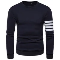 Men's Long Sleeve Logo Print Round Neck Pullover Hooded Sweatshirt - Autumn Winter Casual Warm Fleece Lining main image 2