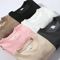 Spring/Fall Unisex Cotton Blend Hoodie - 320GSM Solid Color Oversized Casual Long Sleeve With Ribbed Cuffs main image 3