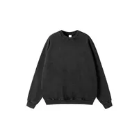 American Style 100% Cotton Vintage Washed Crew Neck Hoodie - Contemporary High Street Loose Fit Plain Streetwear Customizable Design main image 1