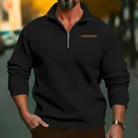 Men's Heavyweight Fleece Half-Zip Stand Collar Pullover Sweatshirt - Oversized Winter Casual Solid Color main image 2