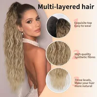 Women's Elegant Retro Sexy Masquerade Christmas Cosplay Chemical Fiber High Temperature Wire Curls Long Curly Hair Ponytail Wig Clips main image 2