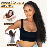 Women's Elegant Retro Sexy Masquerade Christmas Cosplay Chemical Fiber High Temperature Wire Curls Long Curly Hair Ponytail Wig Clips main image 5