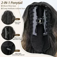 Women's Elegant Retro Sexy Masquerade Christmas Cosplay Chemical Fiber High Temperature Wire Curls Long Curly Hair Ponytail Wig Clips main image 3