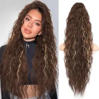 Women's Elegant Retro Sexy Masquerade Christmas Cosplay Chemical Fiber High Temperature Wire Curls Long Curly Hair Ponytail Wig Clips main image 10