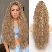 Women's Elegant Retro Sexy Masquerade Christmas Cosplay Chemical Fiber High Temperature Wire Curls Long Curly Hair Ponytail Wig Clips sku image 2