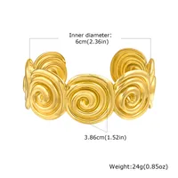 Modern Style Classic Style Chrysanthemum 201 Stainless Steel 18K Gold Plated None Bangle In Bulk sku image 2