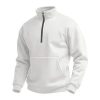 Men's Autumn Waffle High - Neck Zipped Sweatshirt, Long Sleeve Comfortable Casual Pullover main image 2