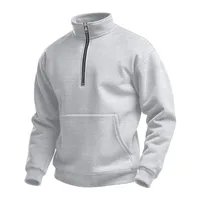Men's Autumn Waffle High - Neck Zipped Sweatshirt, Long Sleeve Comfortable Casual Pullover main image 3