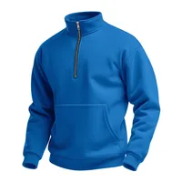 Men's Autumn Waffle High - Neck Zipped Sweatshirt, Long Sleeve Comfortable Casual Pullover main image 5