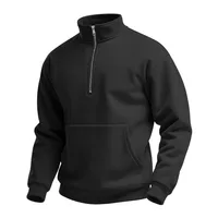 Men's Autumn Waffle High - Neck Zipped Sweatshirt, Long Sleeve Comfortable Casual Pullover main image 4