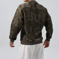 Drop Shoulder Long Sleeve Hoodie - Reverse Lettering Digital Print Autumn Fitness Sweatshirt main image 4