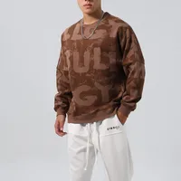 Drop Shoulder Long Sleeve Hoodie - Reverse Lettering Digital Print Autumn Fitness Sweatshirt main image 5