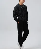 Drop Shoulder Long Sleeve Hoodie - Reverse Lettering Digital Print Autumn Fitness Sweatshirt sku image 2
