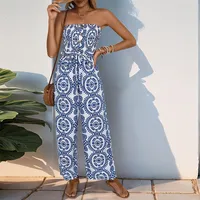 Women's Holiday Banquet Selfie Casual Simple Style Streetwear Ditsy Floral Full Length Jumpsuits main image 3