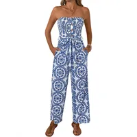 Women's Holiday Banquet Selfie Casual Simple Style Streetwear Ditsy Floral Full Length Jumpsuits main image 5