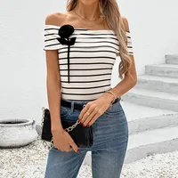 Women's T-shirt Long Sleeve T-Shirts Casual Elegant Simple Style Stripe main image 2