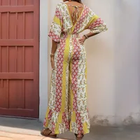 Women's Casual Holiday Bohemian Color Block Full Length Jumpsuits main image 3