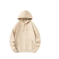 Men's 330g Heavyweight Cotton Fleece Hoodie - Korean Drop Shoulder, Round Neck Plain Blank Pullover Sweatshirt For Autumn main image 2