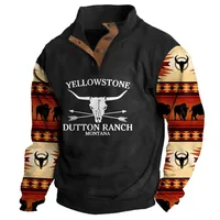 Men's Western Cowboy Print Long Sleeve Button - Up Casual Fashion Jacket Coat main image 2